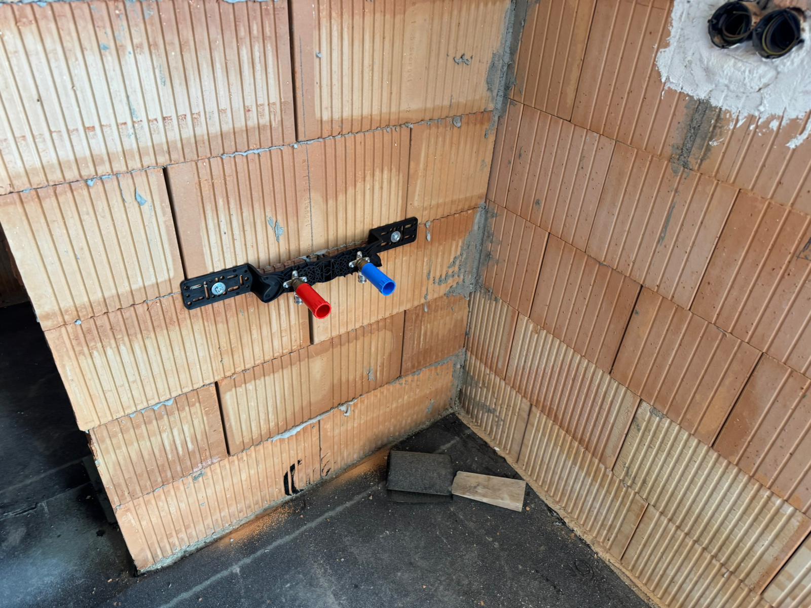 Wasseranschlüsse vorbereitet
