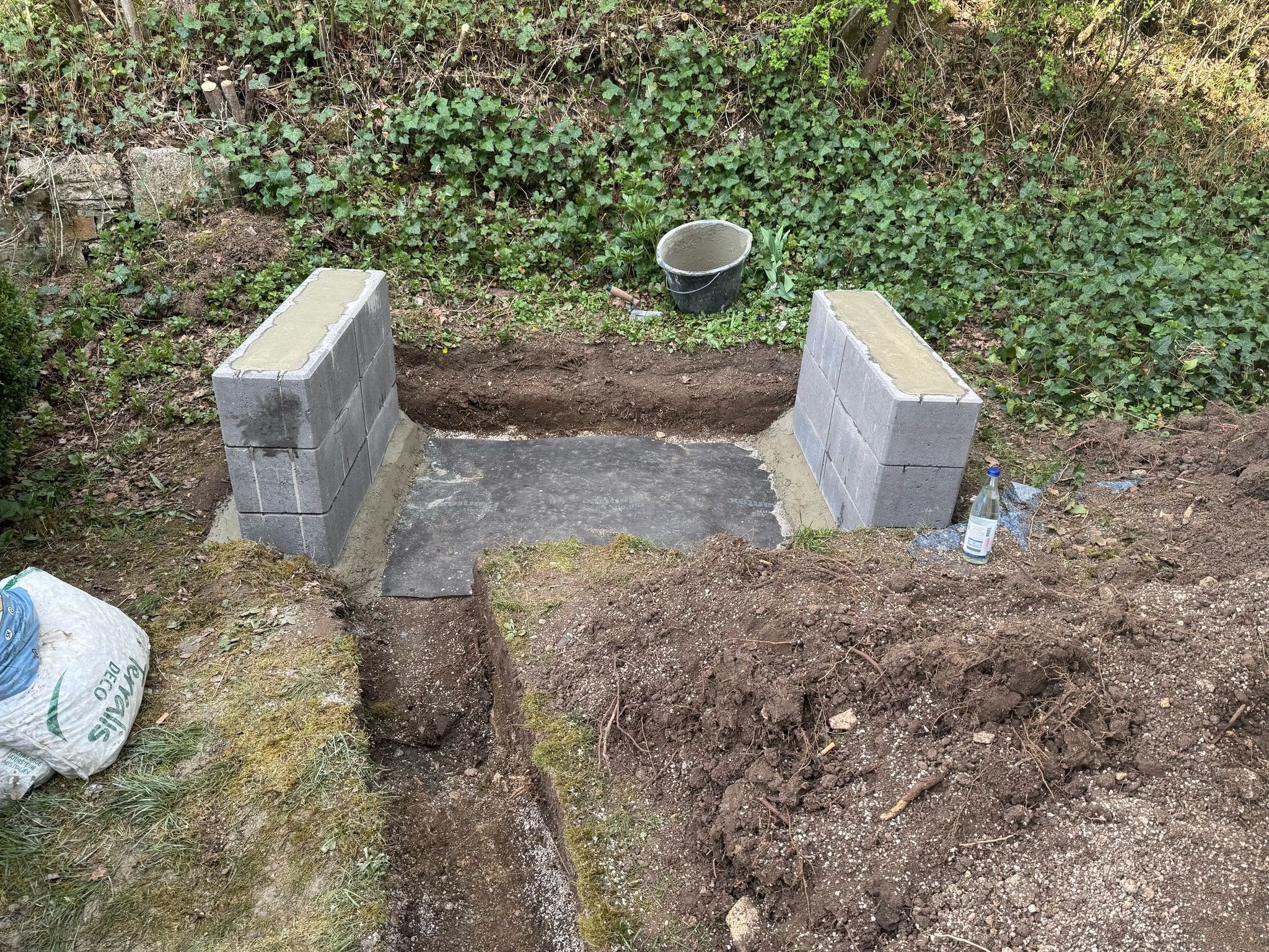 Fundamentstützen vorbereitet